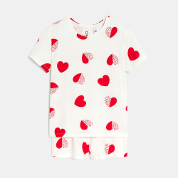 بيجاما قصيرة برسوم قلب...